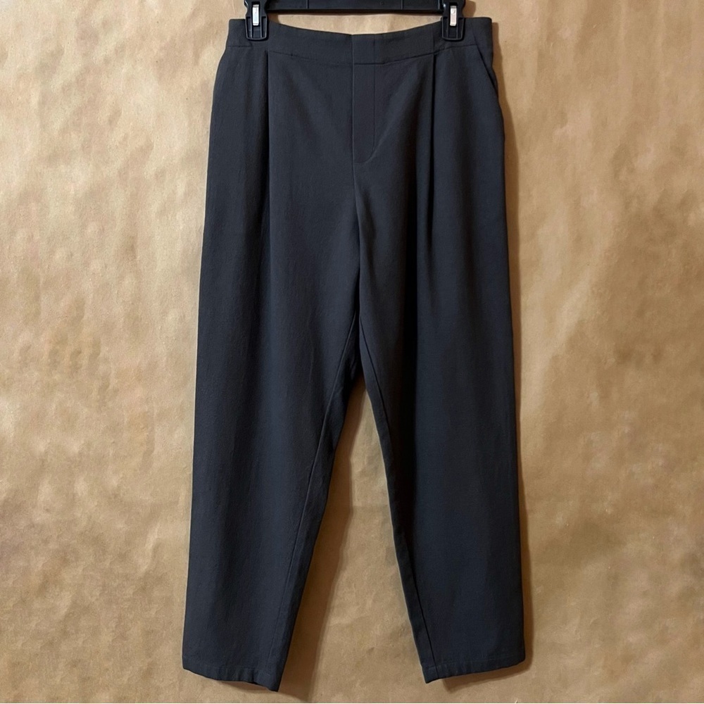 Evam Eva | Cotton Double Cloth Tuck Pants High Rise Pull-On Pleated Grey Size M